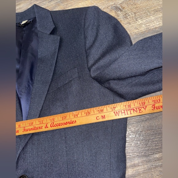 Burberry Virgin Wool Navy Blazer Jacket Size 44R Men’s Made In Italy - Picture 2 of 10